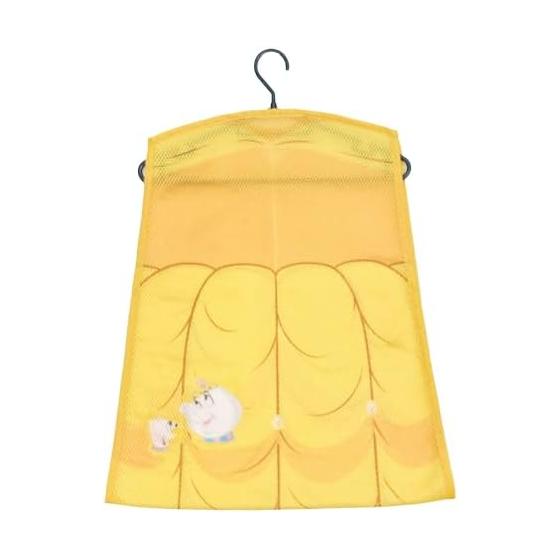 MORIPiLO Laundry Drying Hanger Pillow Stuffed Toy Net Disney Pillow Drying Net Beauty and the Beast Belle Mrs. Potts Approx. 47x57cm Goods Dress