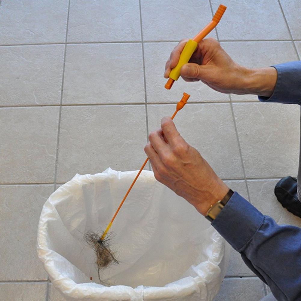 Bathtub Sewer Hair Drain Clog Wand Sink AntiClog Drain Cleaner Slim