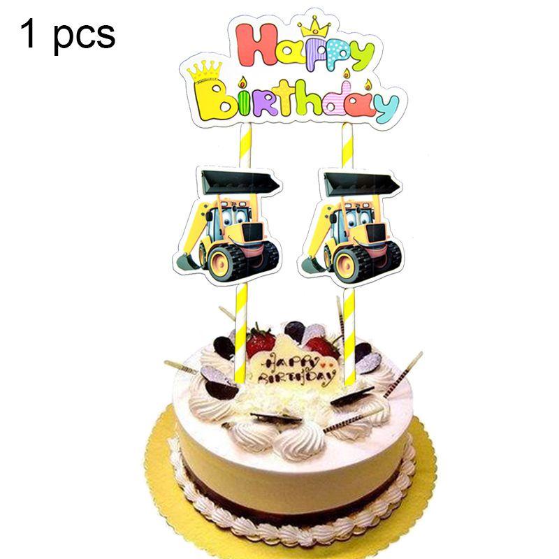 

Экскаватор Грузовик Транспорт Мальчик Дети Вечеринка День рождения Принадлежности Декор Посуда Баннер 1pcs-Cake Topper