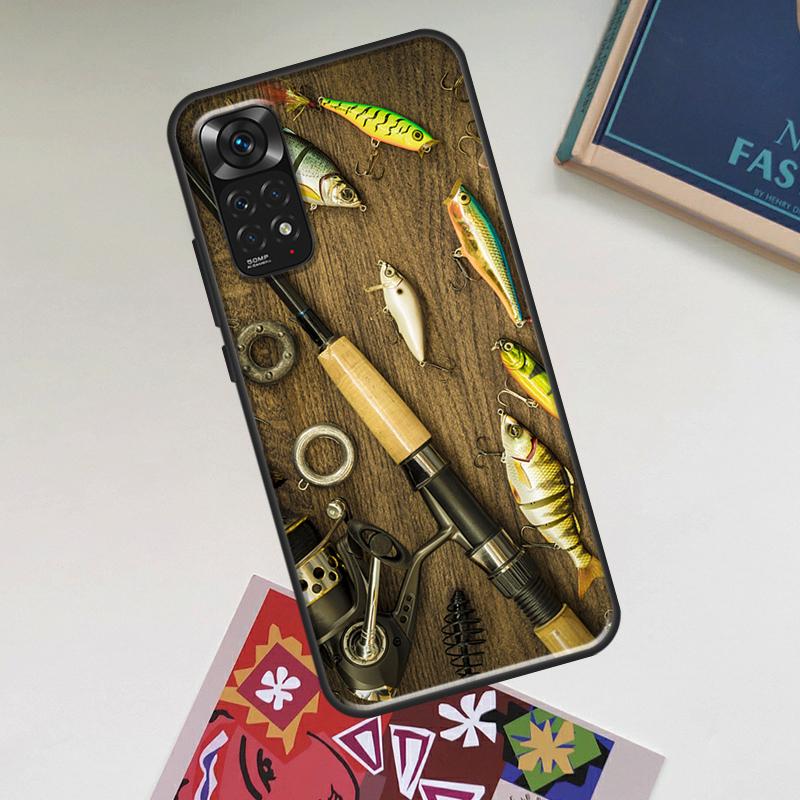 Fishing Rod Tool Case For Xiaomi Redmi Note 13 14 Pro 10 11 12 15 Pro Plus Redmi 15 14C 13C 10C 12C 15C Cover