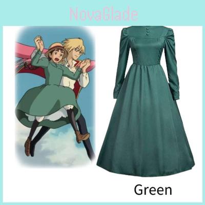 Howl's Moving Castle Sophie Prachtige Jurk met Lange Mouwen Cosplay Kostuum