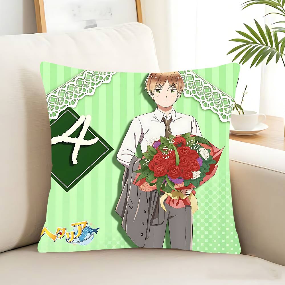 Povlak na polštář Hetalia World Stars, snímatelný a pratelný povlak na polštář – měkký len pro všechny roční období