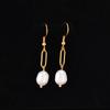 Trendy Irregular Natural Pearl Stainless Steel Women Stud Earrings Piercing Jewelry For Female