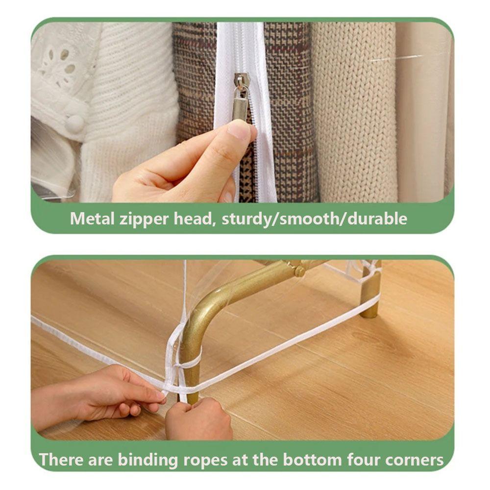 Large Floor  Clothes Hanger Dust Cover Hanging Clothing Protector Organizer  Household