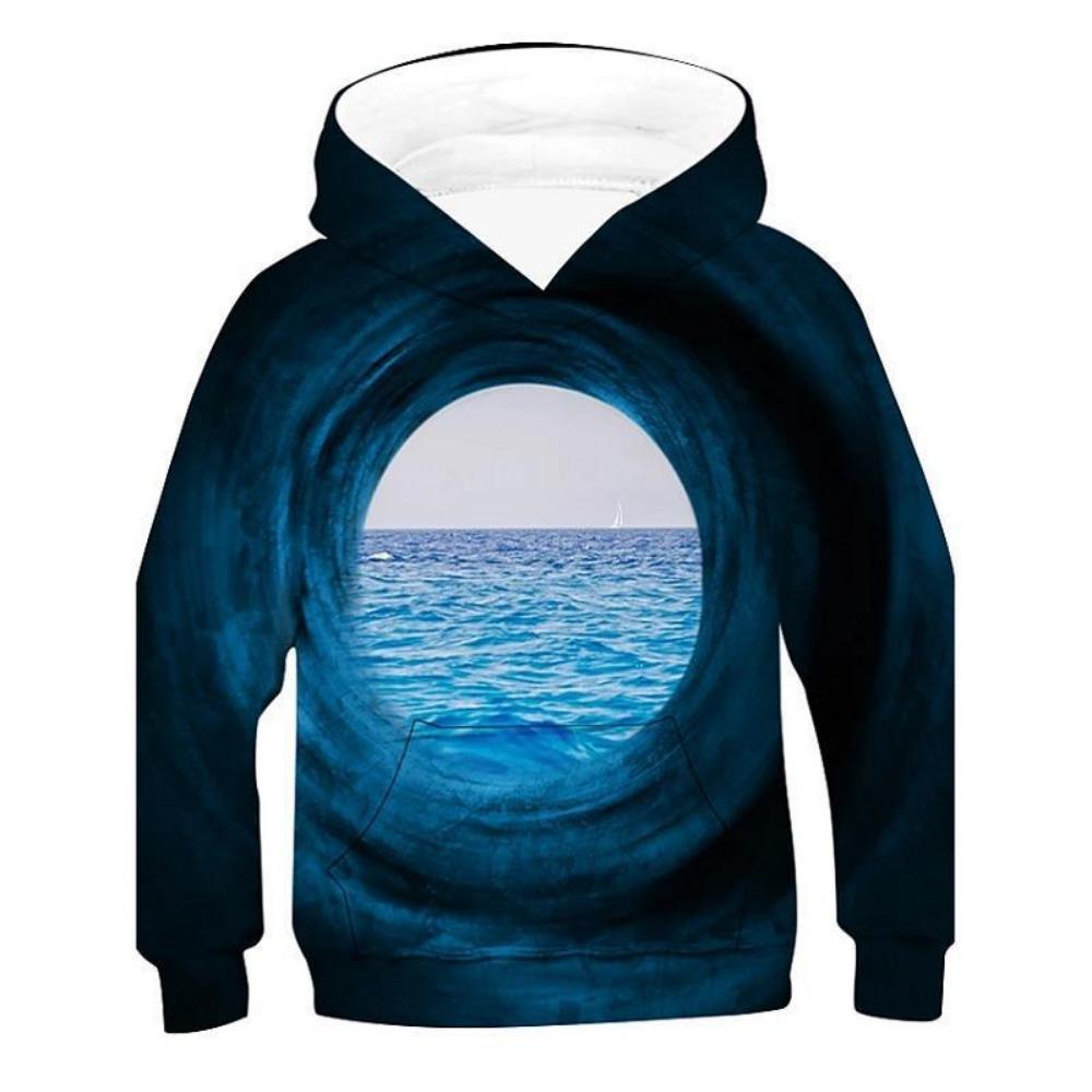 Φούτερ με Σχέδιο 3D Μαύρο Λευκό Παιδικά Πουλόβερ Μακρυμάνικα Φούτερ Αγόρια Κορίτσια Hoody Μπλούζες Streetwear Παιδικά Ρούχα Sudadera