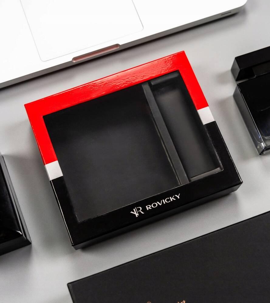 Gift set: men's leather wallet and keychain - Rovicky