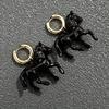 Exaggeration Stereoscopic Small Horse Pendant Earrings For Women Creativity Cute Animal Earrings Charm Jewelry New Year Gift