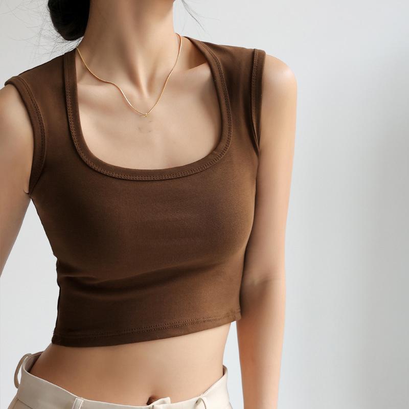 Women Sleeveless U Neck Tees T Shirt Ladies Tee Shirt Street Vest Wear Top