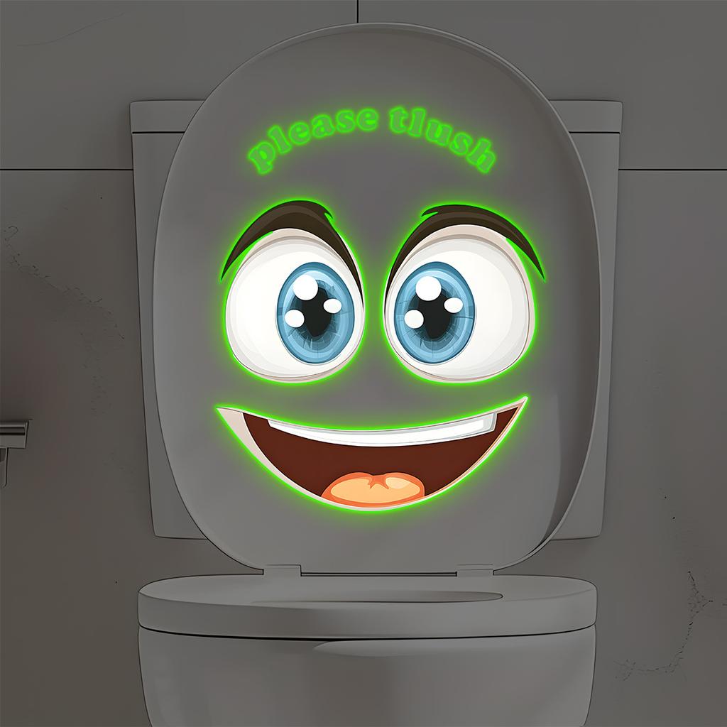 Glowing Cheetah Eyes Bathroom Stickers Waterproof Wall Decals Creative Toilet Decor Home Toilet Wall Decoration Stickers