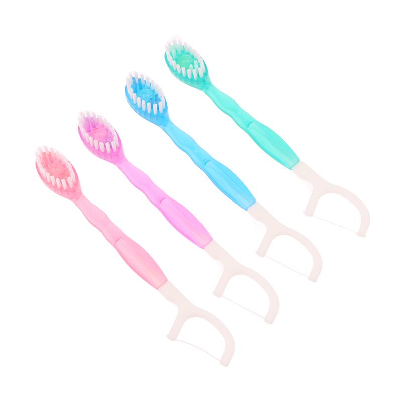 12Pcs Disposable Toothbrush Exploded Bead Adult Cleaning Toothbrush Portable Travel Tooth Brush With Dental Floss Tongue Scraper