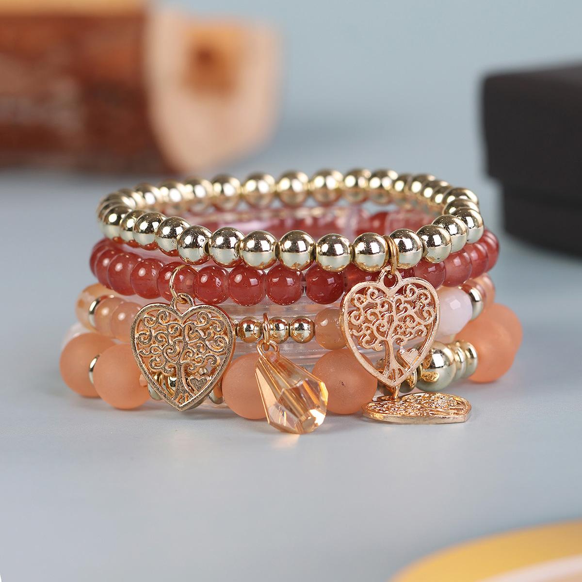 JYL TS Bracelet  Bohemian Three Hearts Pendant Brings Triple Blessings Coffee мыла