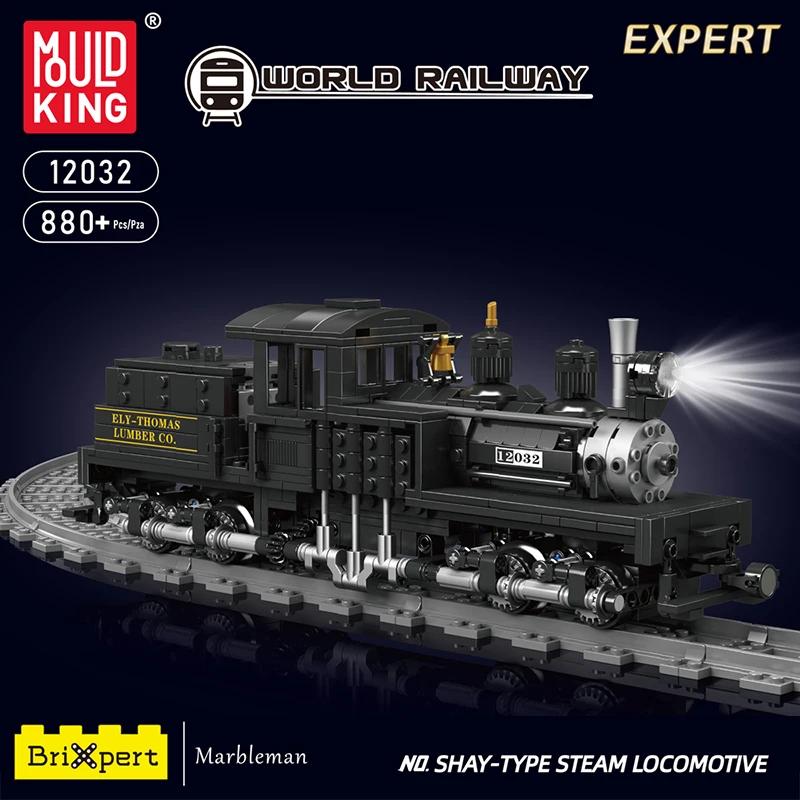 Technical RC LED Retro Train Toys The RC Steam Locomotive Building Block Locomotive Assembly Car Brick Kids Christmas Gift