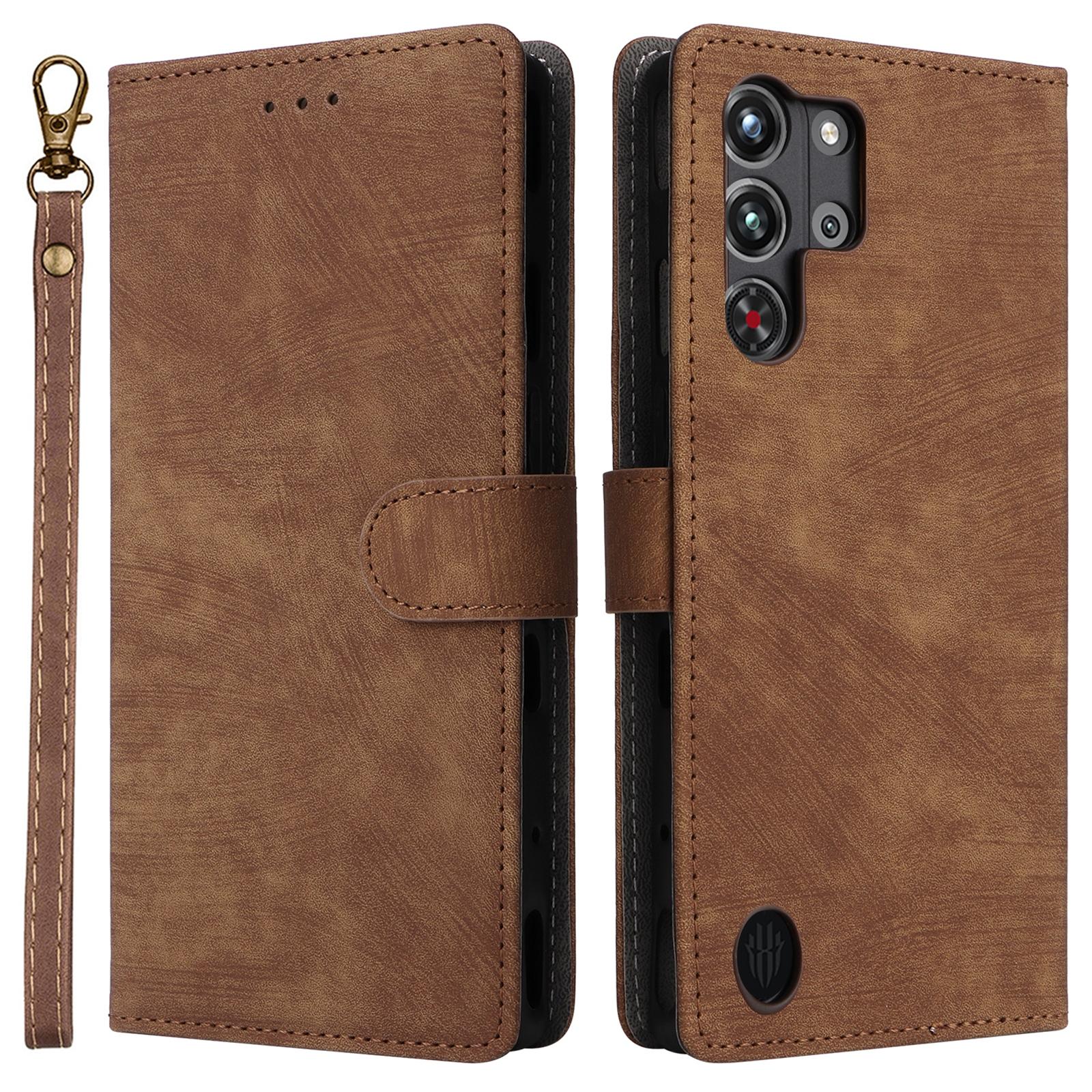 

For ZTE nubia Red Magic 10 Pro 5G/10 Pro+ 5G Wallet Case RFID Blocking PU Leather Cover Stand View Brown