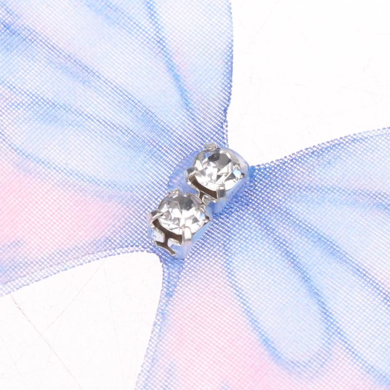 50Pcs 3D Organza Fabric Butterfly Appliques Gradient Color Double-Layer Simulation Mesh Butterfly Patch Translucent