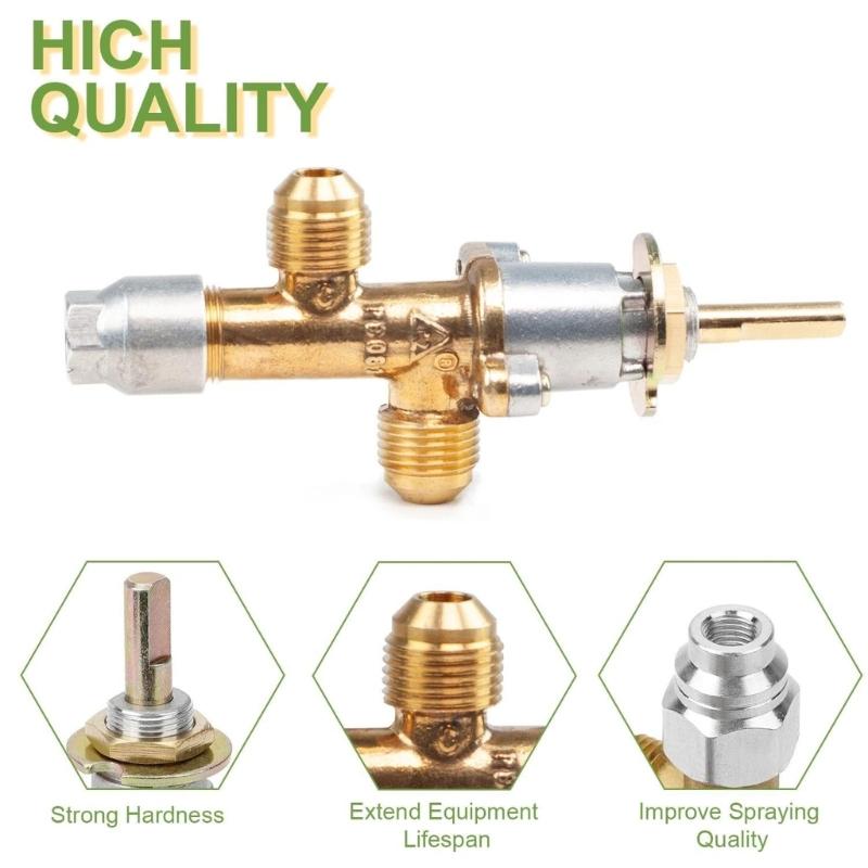 Heavy Duty Brass Fire Pit Control Valves Set with Push Button Igniter Quick Attach Replacement Knob for Outdoor Grill