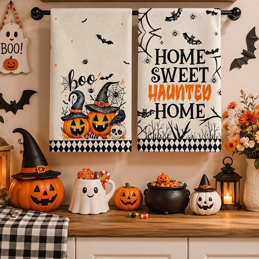 Ghost Pumpkin Halloween Ultra-fine Fiber Home Quick-dry Towel