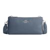 22 Silver Letter Logo Zipper Closure Pebble Leather Envelope Crossbody Shoulder Bag Small Women Bags Blue CJ789-SVQWP