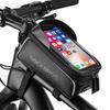 ROCKBROS Top Tube Bag, Bicycle Bag, Frame Bag, Road Bike, Smartphone Holder, Waterproof, Large Capacity, Lightweight, Compatible with 6.5 Inch Smartph