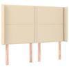 Tête de lit - Modèle oreilles - Crème - 147 x 16 x 118/128 cm - Hauteur réglable