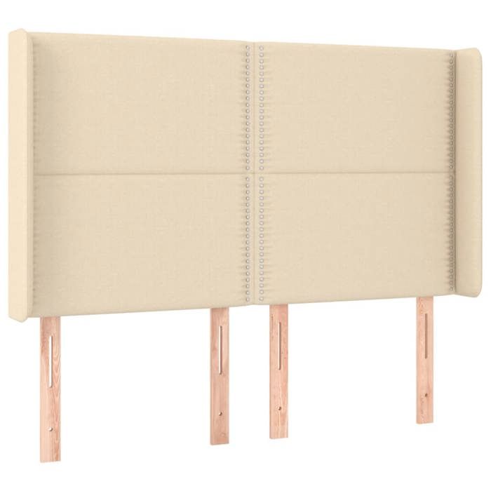 Tête de lit - Modèle oreilles - Crème - 147 x 16 x 118/128 cm - Hauteur réglable