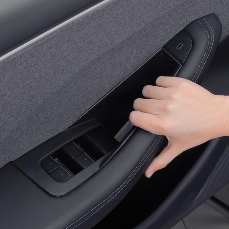 For Tesla Model Y Juniper 2025 Model 3+ Highland Car Door Handle Storage Box Inner Handle All-inclusive Organizer Container Tray