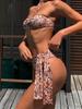 High Waist Bikini Sexy Bandeau Women Swimsuits 2025 New Bikini Set Female Swimwear Shiny Swimming Suit Beachwear Bathing Suit