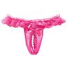 Women Lace Open Crotch Thong Hollow Out Sexy Pearl Massage Transparent Lace Panties Low Waist Sexy Lingerie T-Back Porn G-String