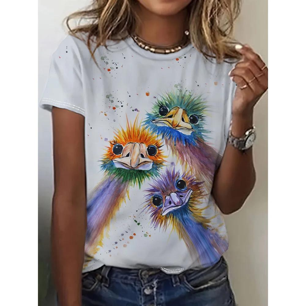 Summer Cute Animal 3D Printed Women's Shirt Short Sleeve Casual Harajuku Fashion T-Shirt Top