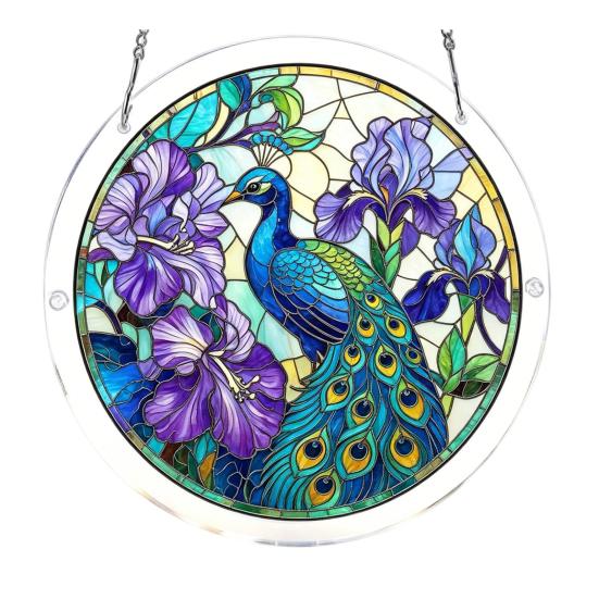 Acryl Puzzle Sonnenfänger 83 Teile DIY Sonnenfänger Bastelset für Erwachsene Buntglas Fenster Hängeornament für Haus Garten Dekoration