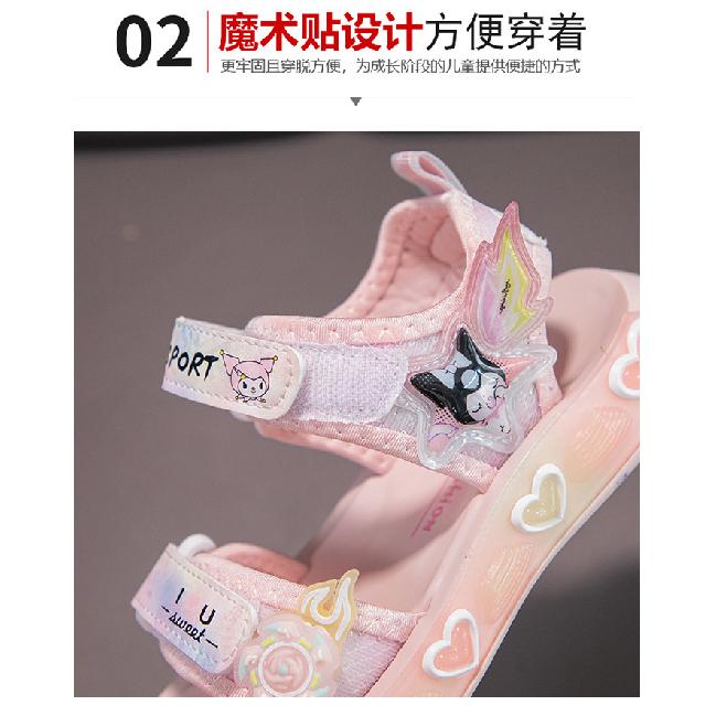 New children's sandals for girls, summer beach shoes, new trendy princess shoes for girls, non-slip soft-soled baby shoes