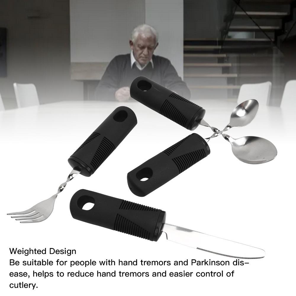 4Pcs Bendabl Weighted Silverware Non Slip Textured Eating Assistance  Parkinson Patients
