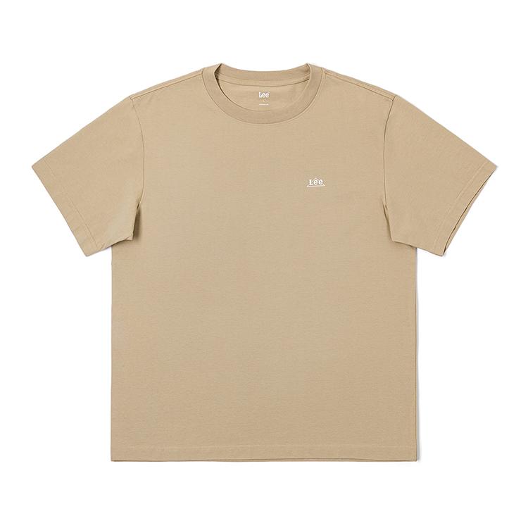 SS25 Comfortable Round Neck Triangle Logo Print Short Sleeve T-Shirt Men Tops Khaki LMT0101673RX00FA07960