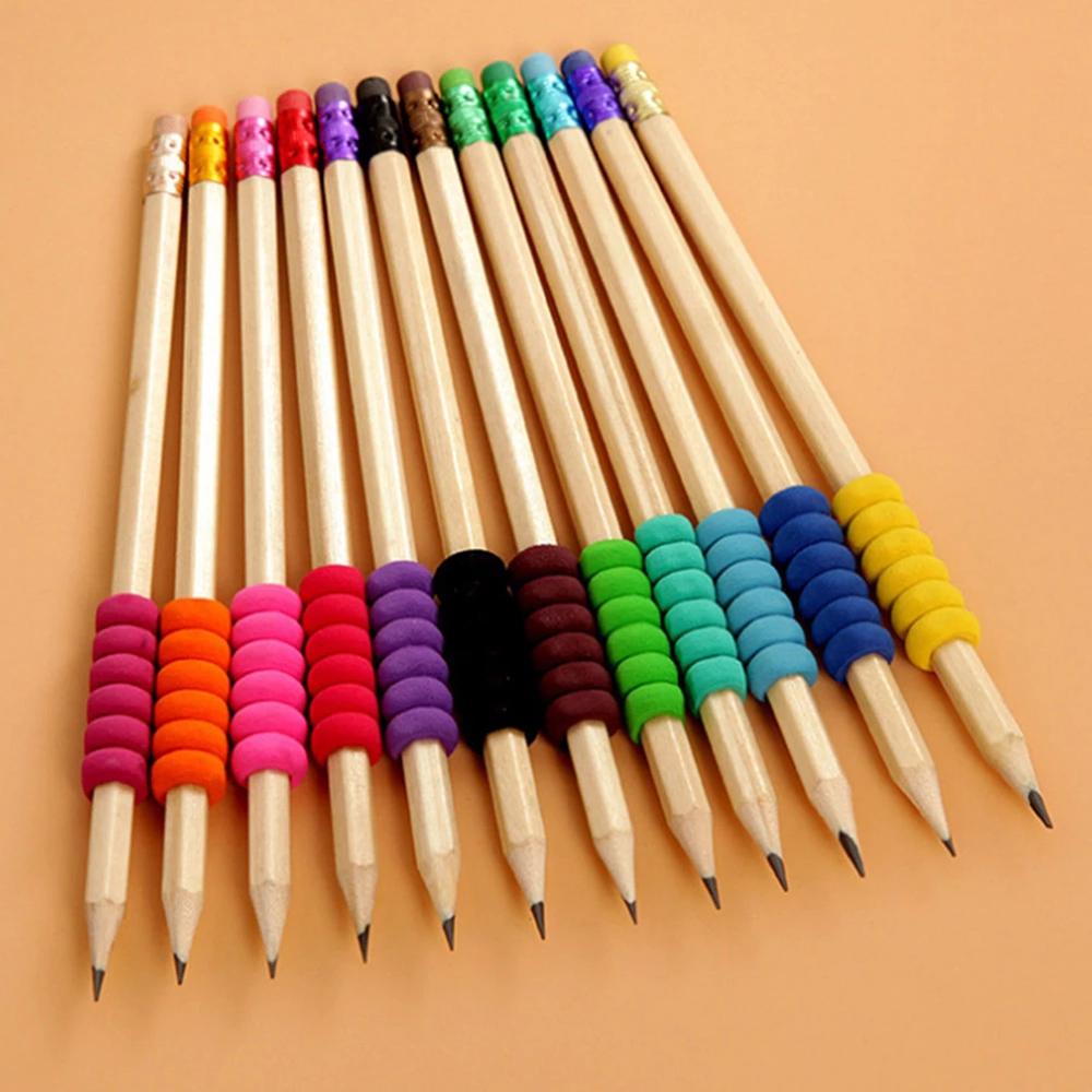 Pencil Gripper Handwriting Writing Aid Non-slip Pencil Holder Pencil Cover Soft Foam Pencil Grips