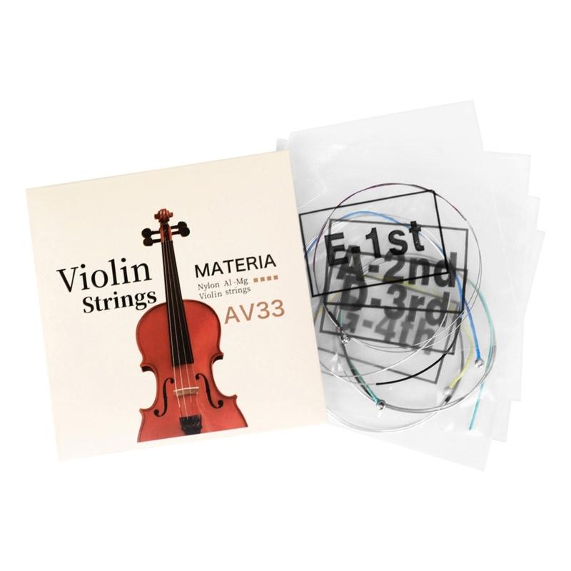 

Durable AV33 Violin String Universal Set Nylon Violin Fiddle String Replacement Violin Strings Accessory Easy to Use 1