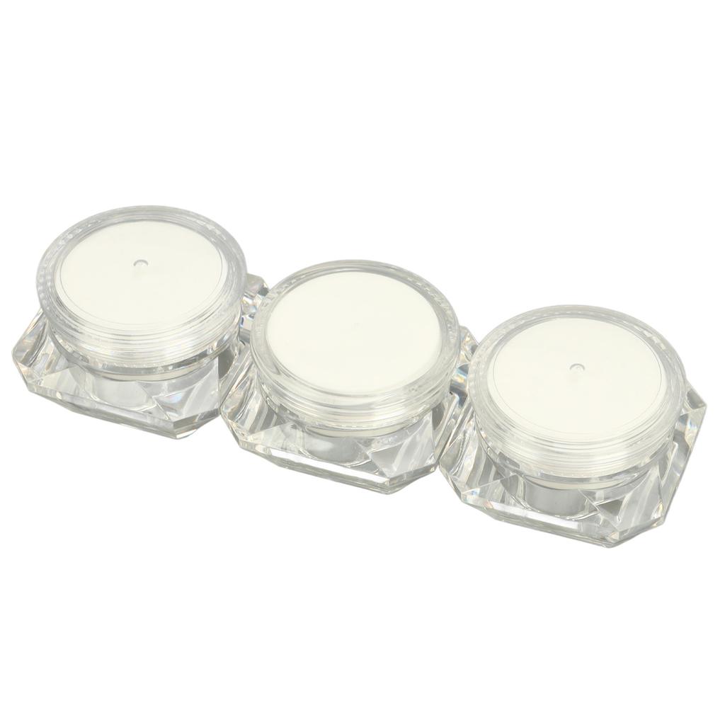 4Pcs Cream Jar Diamond Look Cosmetic Refillable Bottle Outdoor Travel Camping Plastic Compact Makeup Empty Container