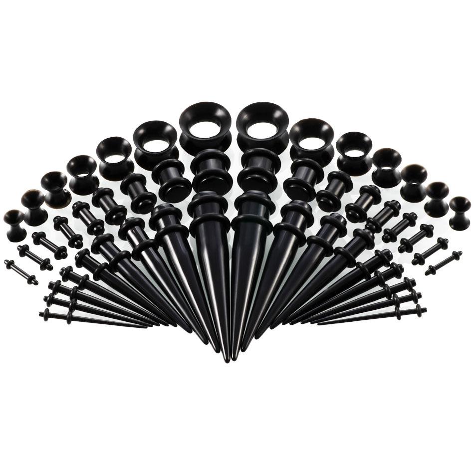 50Pcs Silicone Ear Gauge Taper And Plug Stretching Kits Flesh Tunnel Body Piercing Jewelry