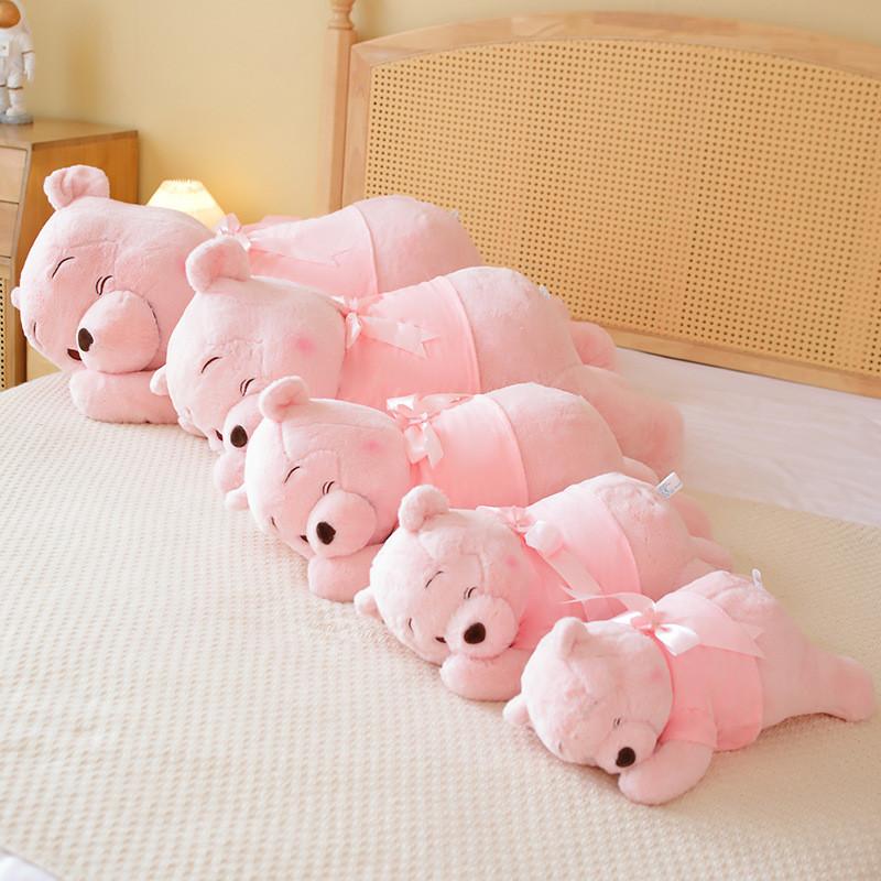 Adorable Pink Winnie The Pooh Plush Toy With Bow For Kids Perfect For Collecting And Cuddling