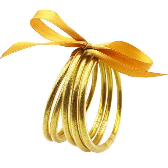 

Farfi 5-слойный рождественский браслет-манжета, блестящий, с блестками, свадебный, браслет-желе для девочек (золотой) золотистый