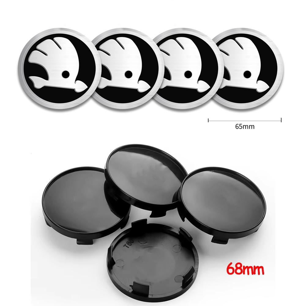 56/60/68/65mm Car Styling Wheel Center Hub Caps Rim Cover Badge Sticker For Skoda Octavia Fabia Rapid Superb Kodiaq Karoq Kamiq