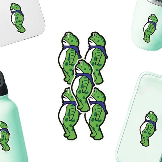 Portland Frog Protester Sticker Set Waterproof Vinyl Bumper Stickers Portland Rage Resistance Humor Frogs