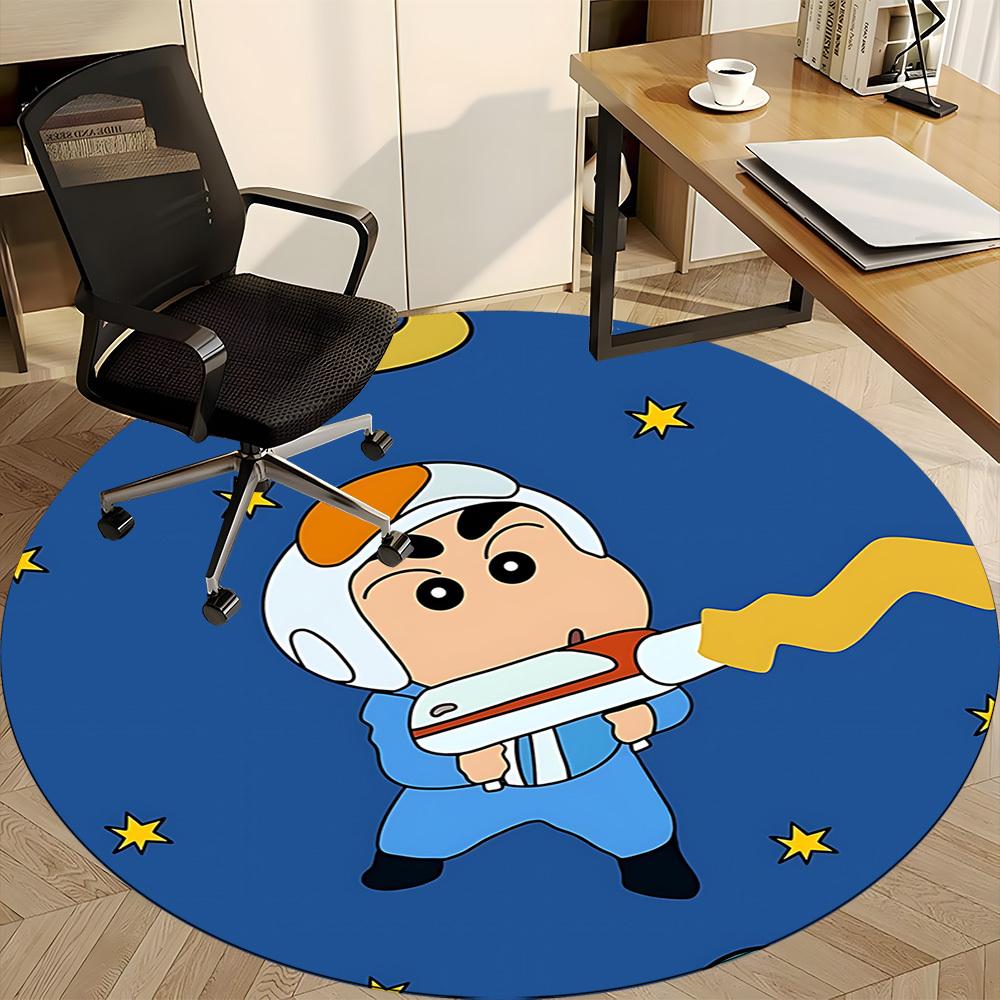 1pc Crayon Shin-chan Office Round Area Rug, Under Office Chairs Bedroom Living Room Home Decor  a1022114