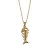 Fashion Unique Fish Bones Pendant Necklaces for Women Zirconia Necklace Wedding Party Jewelry Accessories