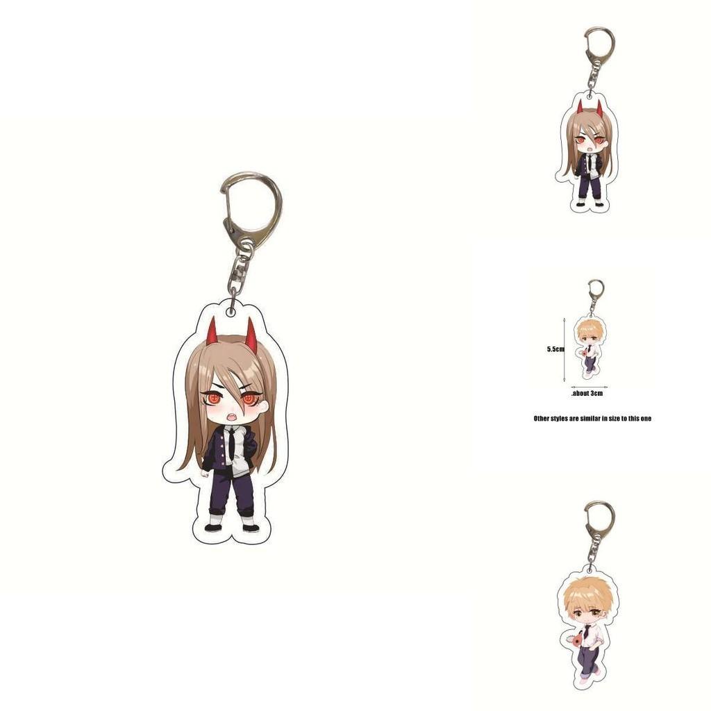 Chainsaw Man Acrylic Keychain Double Sided Printing Cartoon Character Bag Pendant