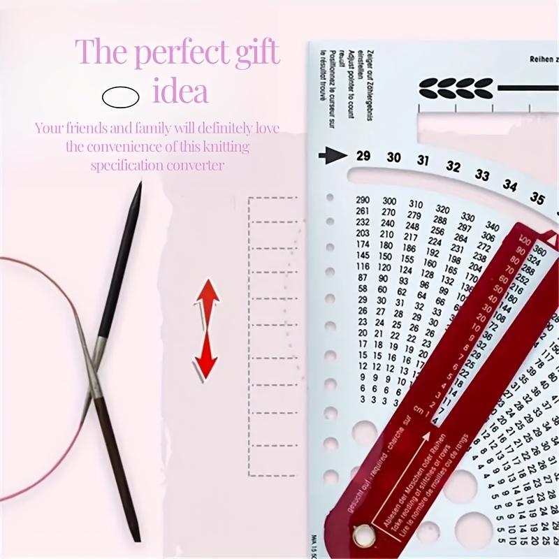 1pc Double-Sided Knitting Calculator and Counting Board, with Rotating Ruler Tool, Hook and Yarn Density Calculator, Mixed Color, for Knitting