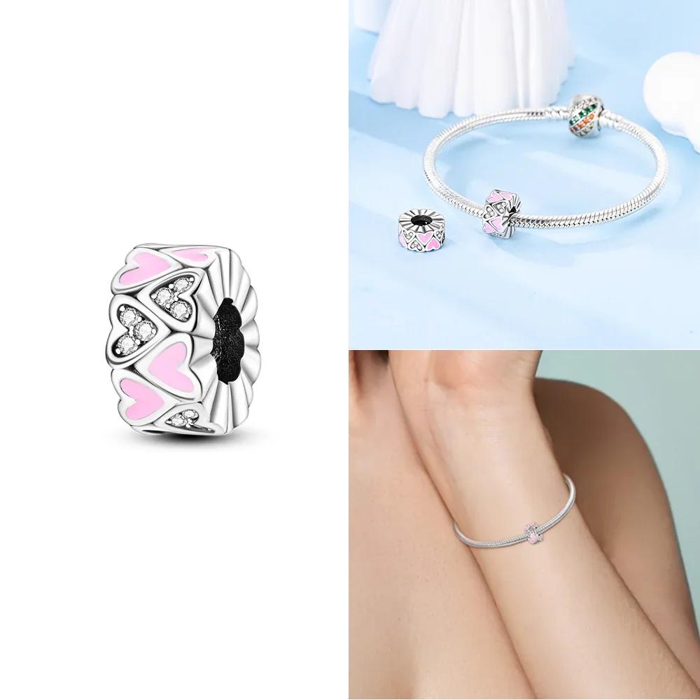 Cute Lovely Butterfly Perfume Girl Dangle Original Pink Charms Charms Beads Fit Bracelet Pendant Making For Woman Jewelry Gift