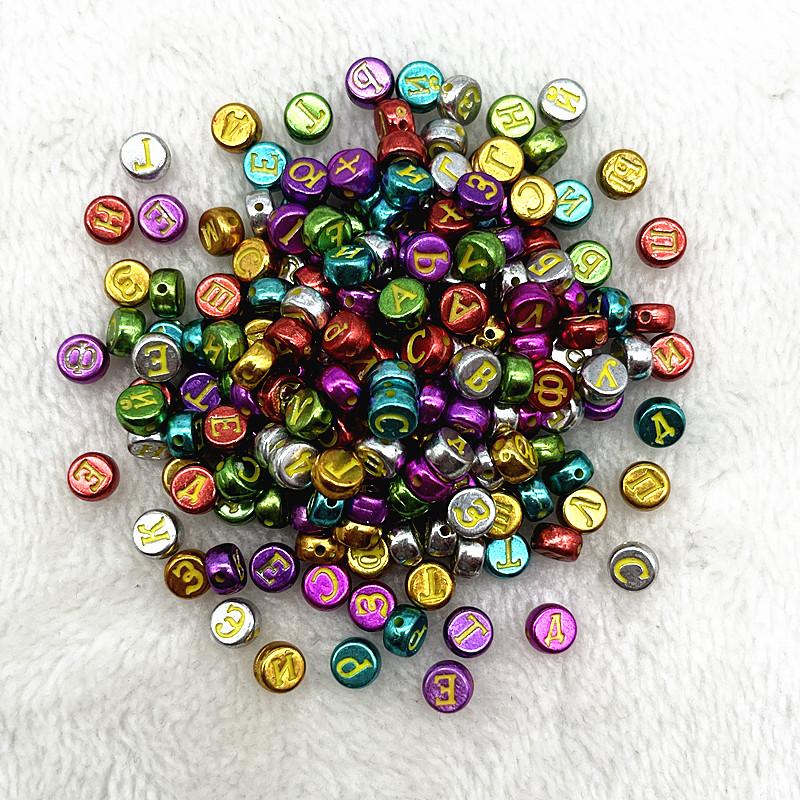 100pcs 7x4mm 6x6mm Russian Korean English Alphabet Letter Beads Charms Beads for Making Jewelry Diy Handmade Bracelets Necklace