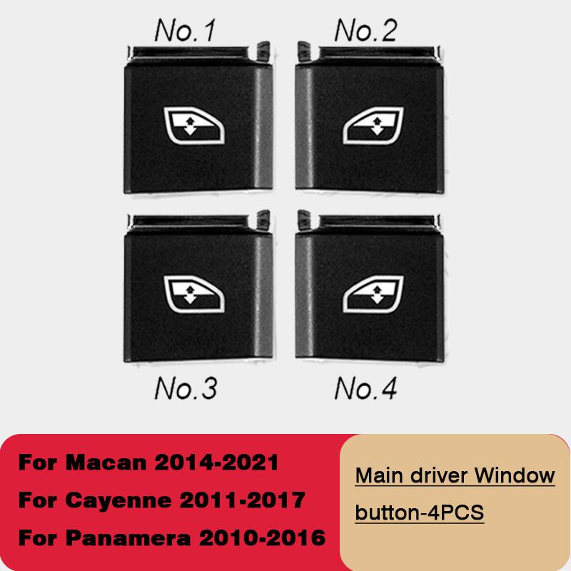 AABKV1 For Porsche Cayenne 2011-2017 Panamera 2010-2016 Macan 2014-2021 Car Window Lifter Button Cap Replacement Windows Switch Button