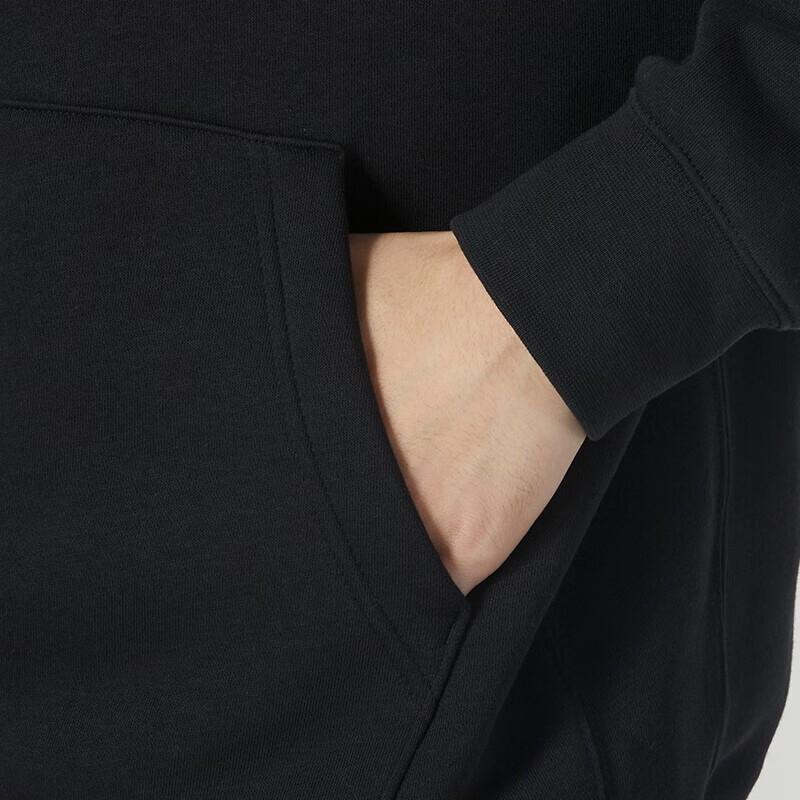 Nike Solid Color Loose Hooded Fleece Sweatshirt And Mid Waist Long Pants Casual Sports Set Men Sets Black BV2646-010+CK6366-010