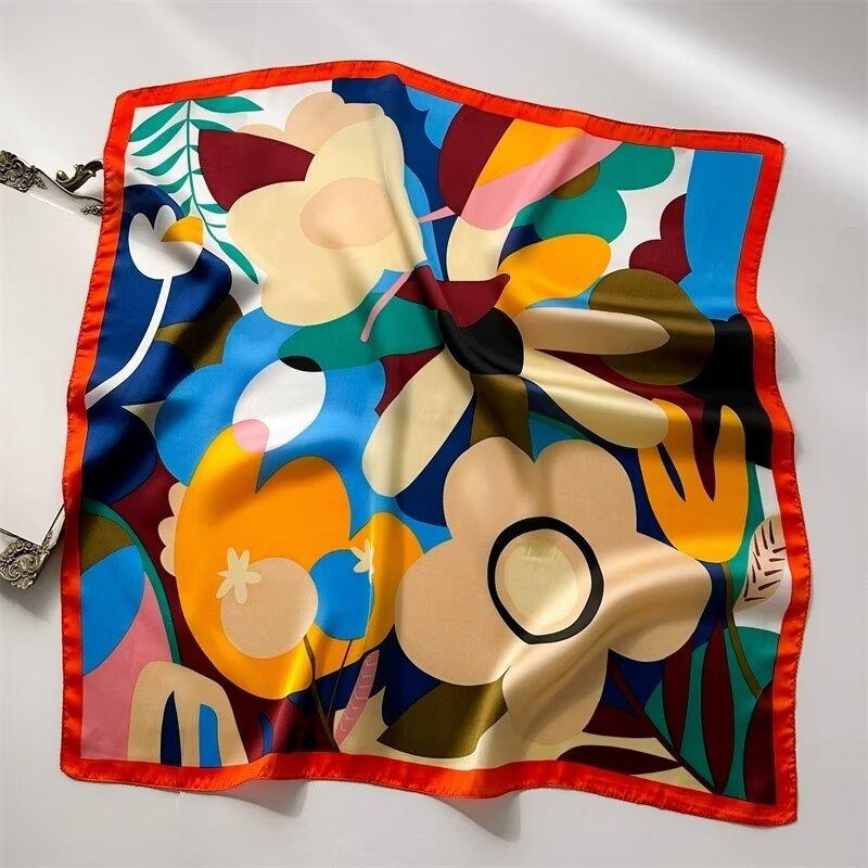 70 silk scarf square scarf high sense fashion versatile professional simulation silk small scarf versatile printed women's silk scarf