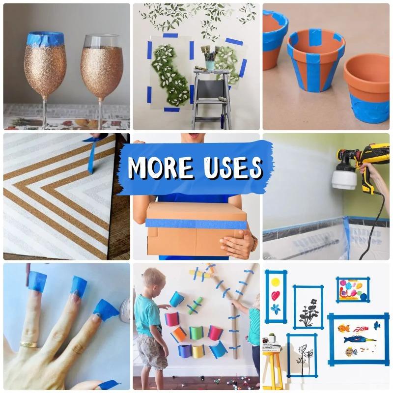 ZEXEF 1-10 Rolls Masking Tape for Painting Blue Automotive Paint Supplies Automotive Artists Masking Bulk Car Supplies Adhesive